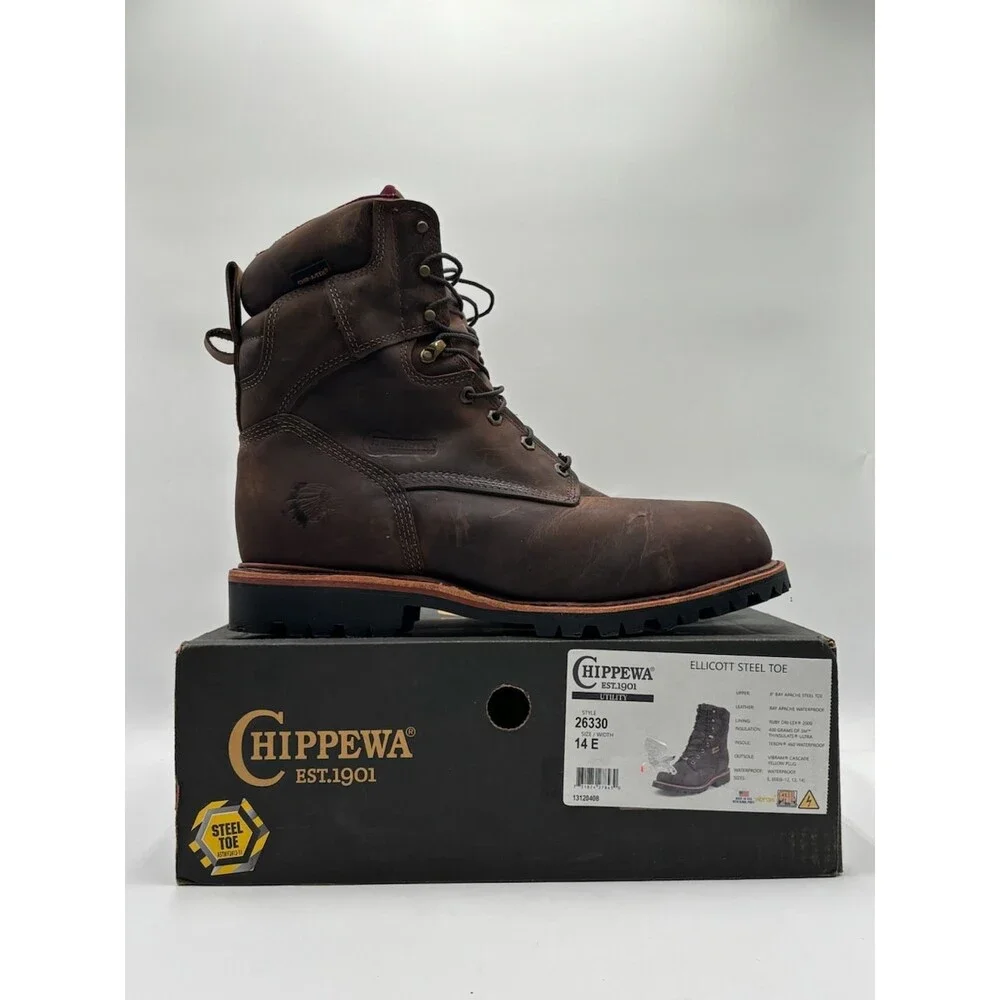 Chippewa ELLICOTT BAY APAHCE Men's NEW ST Logger Work Boots Brown US Size 14E